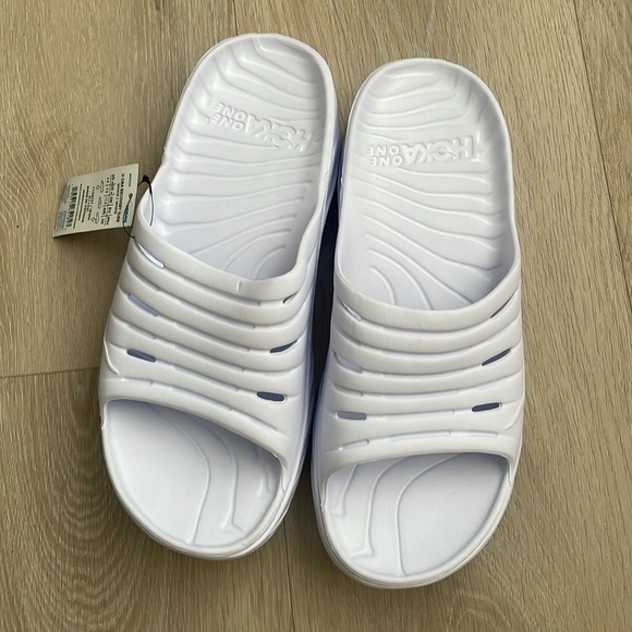 HOKA One One unisex Ora Recovery Slide White Slip On Sandals Slippers - Picture 3 of 8